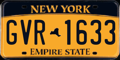 NY license plate GVR1633