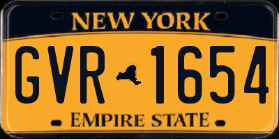 NY license plate GVR1654