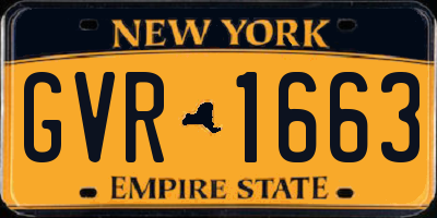 NY license plate GVR1663
