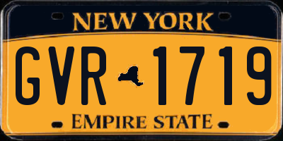 NY license plate GVR1719