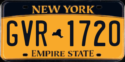 NY license plate GVR1720