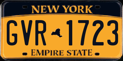 NY license plate GVR1723