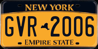 NY license plate GVR2006