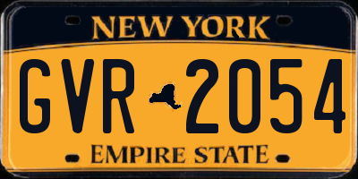 NY license plate GVR2054