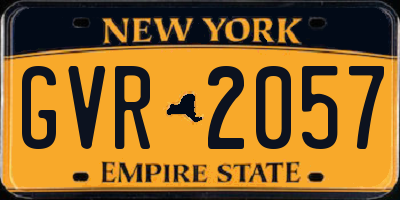 NY license plate GVR2057