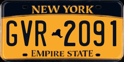 NY license plate GVR2091