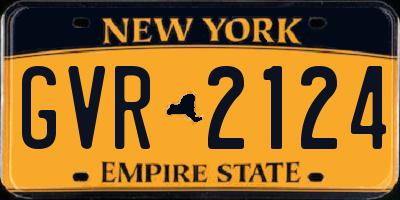 NY license plate GVR2124