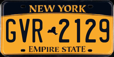NY license plate GVR2129