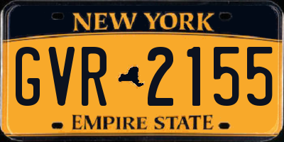 NY license plate GVR2155