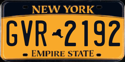 NY license plate GVR2192
