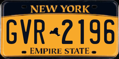 NY license plate GVR2196