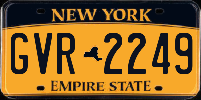 NY license plate GVR2249