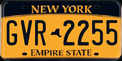 NY license plate GVR2255
