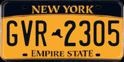 NY license plate GVR2305