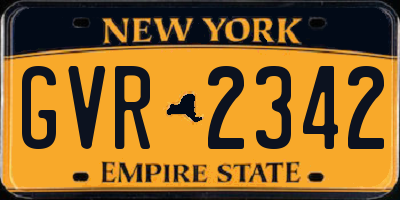 NY license plate GVR2342