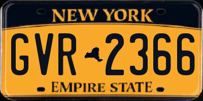 NY license plate GVR2366