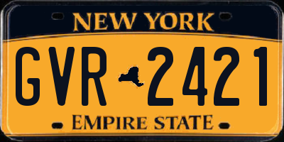 NY license plate GVR2421
