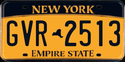 NY license plate GVR2513