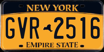 NY license plate GVR2516
