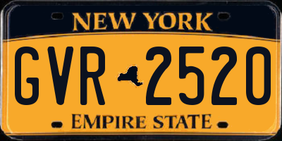NY license plate GVR2520
