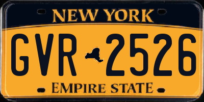 NY license plate GVR2526