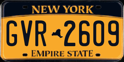 NY license plate GVR2609