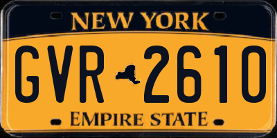NY license plate GVR2610