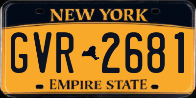 NY license plate GVR2681
