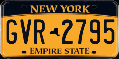 NY license plate GVR2795