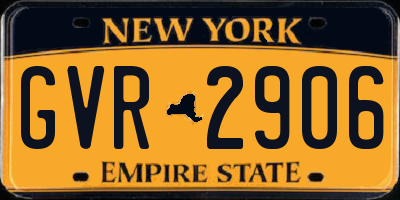 NY license plate GVR2906