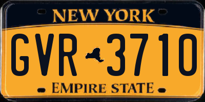 NY license plate GVR3710