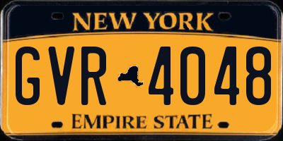 NY license plate GVR4048