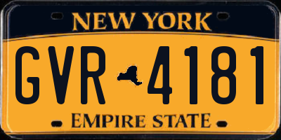 NY license plate GVR4181