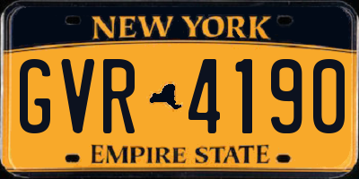 NY license plate GVR4190
