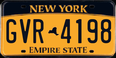 NY license plate GVR4198