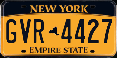 NY license plate GVR4427