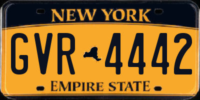 NY license plate GVR4442