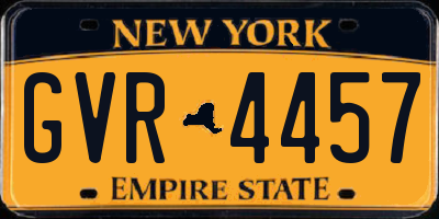 NY license plate GVR4457