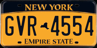 NY license plate GVR4554