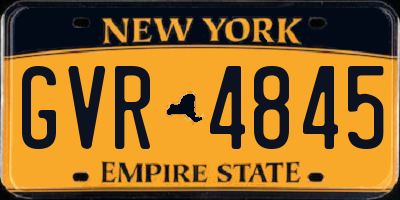 NY license plate GVR4845