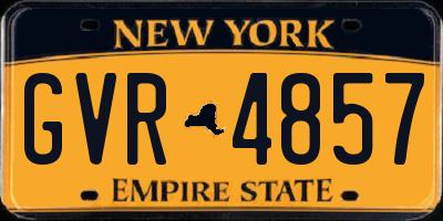 NY license plate GVR4857