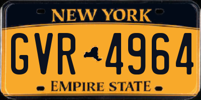NY license plate GVR4964