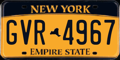 NY license plate GVR4967
