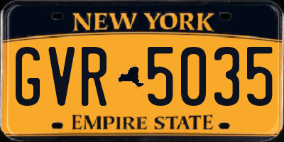 NY license plate GVR5035