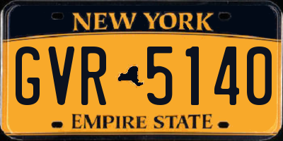 NY license plate GVR5140