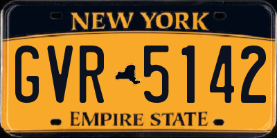 NY license plate GVR5142