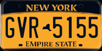 NY license plate GVR5155