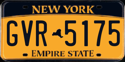 NY license plate GVR5175