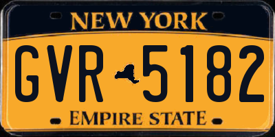 NY license plate GVR5182