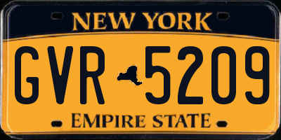 NY license plate GVR5209